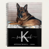 Hondenfoto monogram zwart planner (Voorkant)