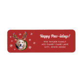 Hondenfoto w/ Rendier Antler Pet Kerst Etiket (Voorkant)