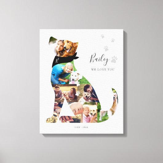 Hondenfotocollage met liefdevolle herinnering Aand Canvas Afdruk (Voorkant)