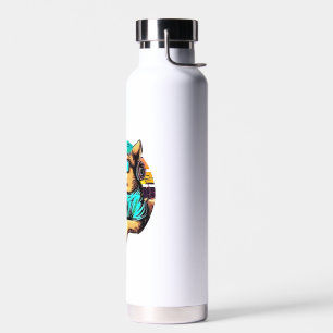 Hondengamer, retro ontwerp waterfles