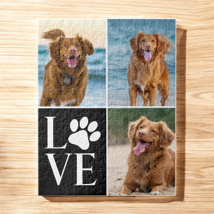 Hondengezelschap Naam Fotocollage Aangepast Liefde Legpuzzel