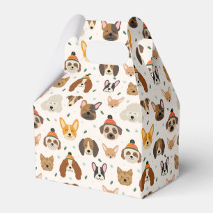 Hondengezichten in Winter Petten Vakantiepatroon Bedankdoosjes