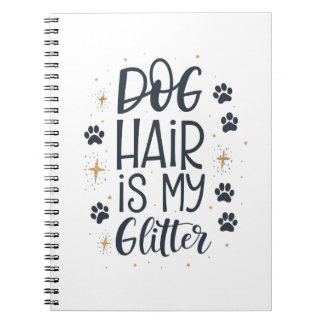 Hondenhaar Is Mijn Glitter Mopshartige Lettertypog Notitieboek