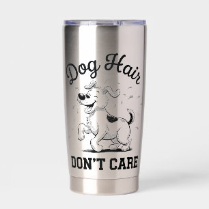 "Hondenhaar maakt niet uit" Leuke Cartoon voor die Geïsoleerde Drinkbeker