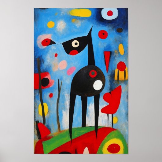 Hondenharmonie: een ode aan Joan Miró Poster (Voorkant)