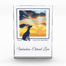 Hondenherdenkingsacryl-foto blok - Sighthound