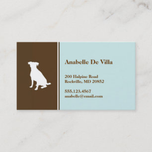 Hondenhond blauw bruin huisdier persoonlijk visite contactkaartje