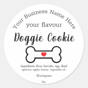 Hondenhond koekje op maat ronde sticker