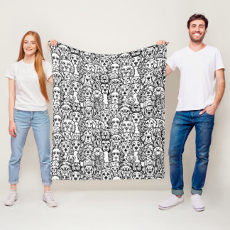 Hondenhoofdpatroon Fleece Deken