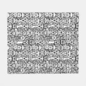 Hondenhoofdpatroon Fleece Deken (Voorkant (Horizontaal))