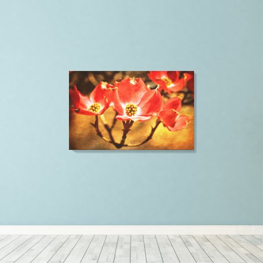Hondenhout Lente Bloemen Canvas Afdruk (Insitu (Houten vloer))