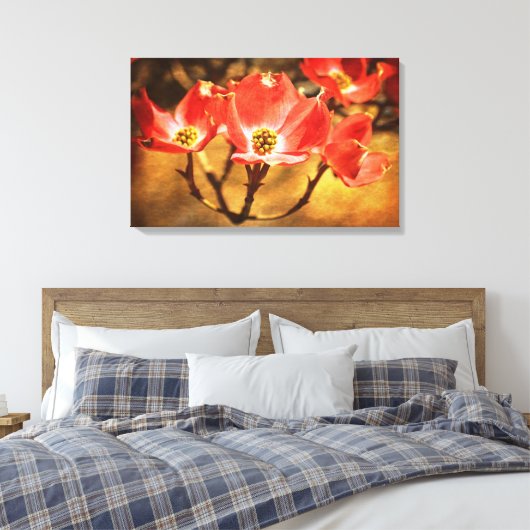 Hondenhout Lente Bloemen Canvas Afdruk (Insitu (Slaapkamer))