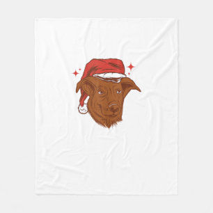 Hondenkerstmuts - Grappige kerst Fleece Deken