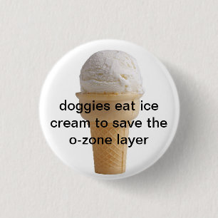 hondenkluiers eten ijs ronde button 3,2 cm