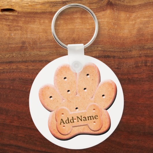 Hondenkoekjes Pawprint en Bone Art Sleutelhanger (Achterkant)