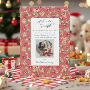 Hondenkoekjes Puppy's Eerste Kerstmis Dankkaart Bedankkaart