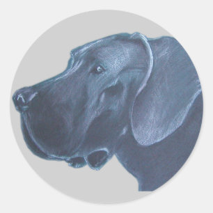 Hondenkop tekening ronde sticker