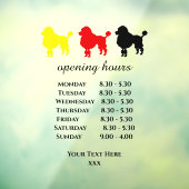 hondenkruiper met salon openingstijden raamsticker (Vel 3)