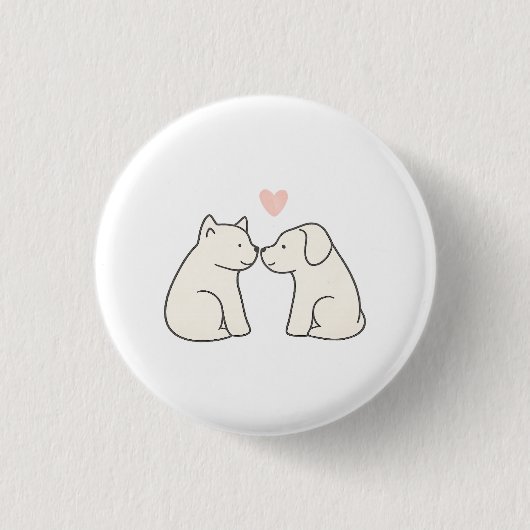 Hondenliefde Ronde Button 3,2 Cm (Voorkant)