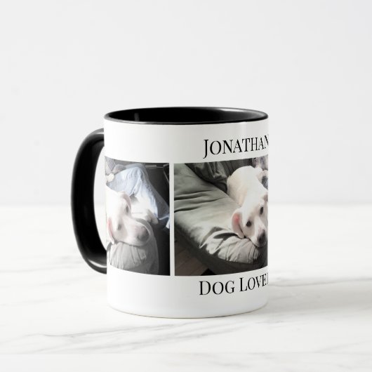 Hondenliefhebber 3 foto Schattigee puppy aangepast Mok (Voorkant links)