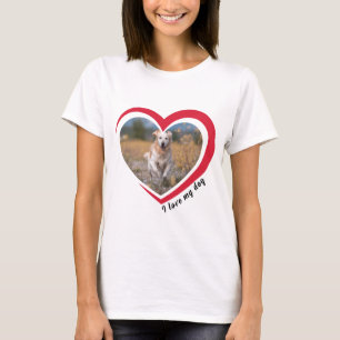 Hondenliefhebber aangepaste foto en naam gepersona t-shirt