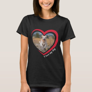 Hondenliefhebber aangepaste foto en naam gepersona t-shirt