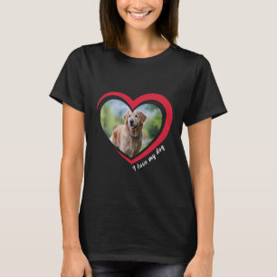 Hondenliefhebber aangepaste foto en naam gepersona t-shirt