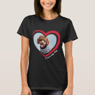 Hondenliefhebber aangepaste foto en naam gepersona t-shirt