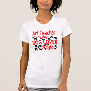 Hondenliefhebber Art Teacher in het rood T-shirt