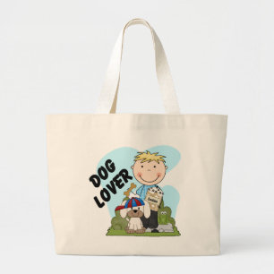 Hondenliefhebber Blond Boy T shirten en geschenken Grote Tote Bag