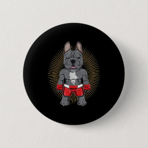 Hondenliefhebber Brave French Bulldog Fighter Ronde Button 5,7 Cm