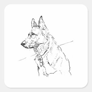 Hondenliefhebber cadeau, Duitse Herdershond Vierkante Sticker
