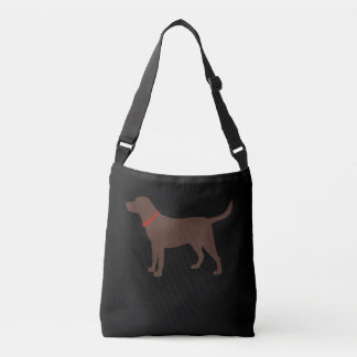 Hondenliefhebber | Chocolade Labrador Dog Silhouet Crossbody Tas