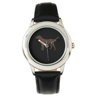 Hondenliefhebber | Chocolade Labrador Dog Silhouet Horloge