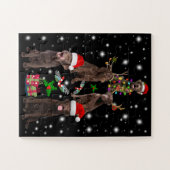 Hondenliefhebber | Chocolade Labrador-kerstboom Legpuzzel (Horizontaal)