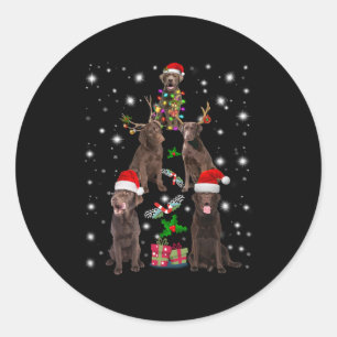 Hondenliefhebber Chocolade Labrador-kerstboom Ronde Sticker