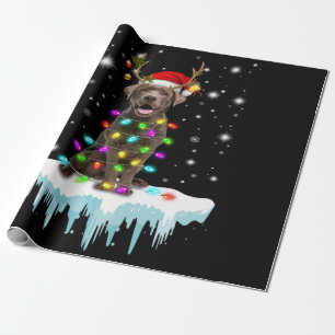 Hondenliefhebber Chocolade Labrador-kerstlicht Cadeaupapier