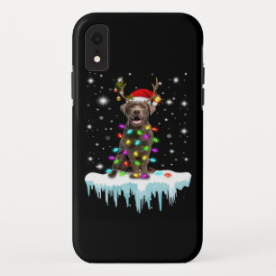 Hondenliefhebber Chocolade Labrador-kerstlicht iPhone XR Hoesje