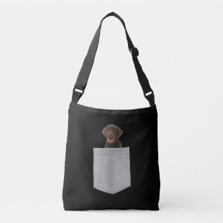Hondenliefhebber | Chocolade labrador puppy in zak Crossbody Tas