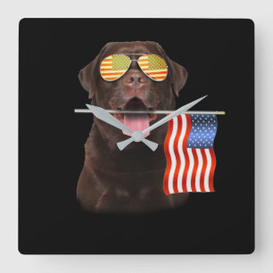 Hondenliefhebber Chocolade Labrador USA American Vierkante Klok