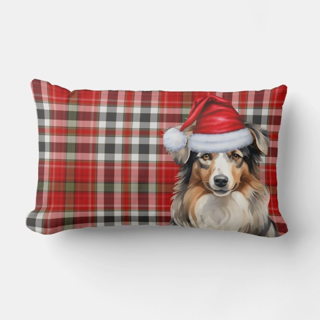 Hondenliefhebber Christmas Australian Shepherd Red Kussen (Voorkant)