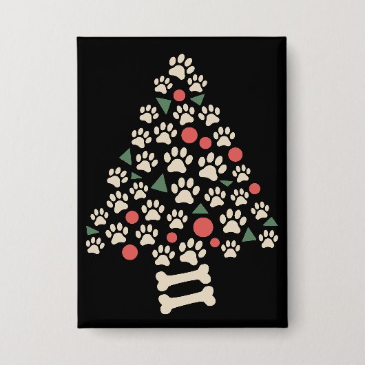 Hondenliefhebber Christmas Paw Tree Paws Holiday G Button (Voorkant)
