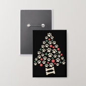 Hondenliefhebber Christmas Paw Tree Paws Holiday G Button (Voorkant / Achterkant)