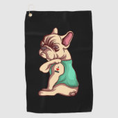 hondenliefhebber | Cool French Bulldog I Love Mam Golfhanddoek (Voorkant)