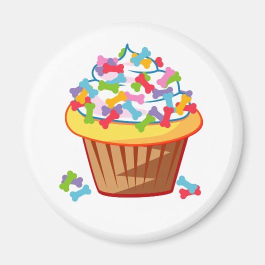 Hondenliefhebber - Cupcake met Dog Botten Magneet (Voorkant)