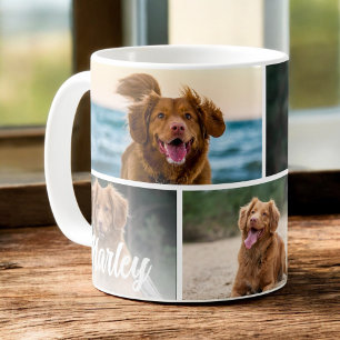 Hondenliefhebber Custom 4 Foto Pet Collage Koffiemok