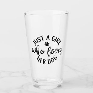 hondenliefhebber design een meisje dat van haar ho glas