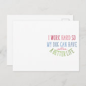 Hondenliefhebber Design I Work Hard Briefkaart (Voorkant / Achterkant)