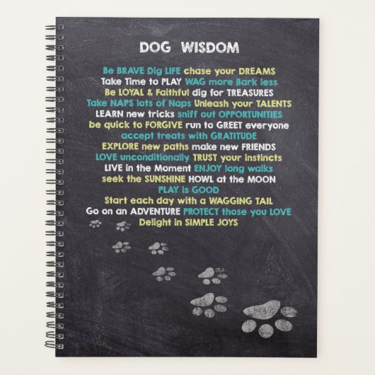 Hondenliefhebber Dog Wisdom-offertes Planner (Voorkant)