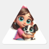 Hondenliefhebber Driehoek Sticker (Voorkant)